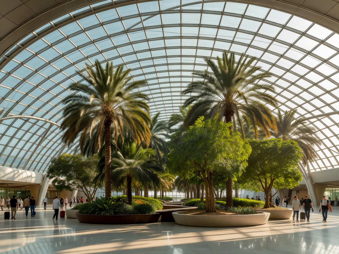 Hamad International Airport The Orchard daylight glass roof and trees